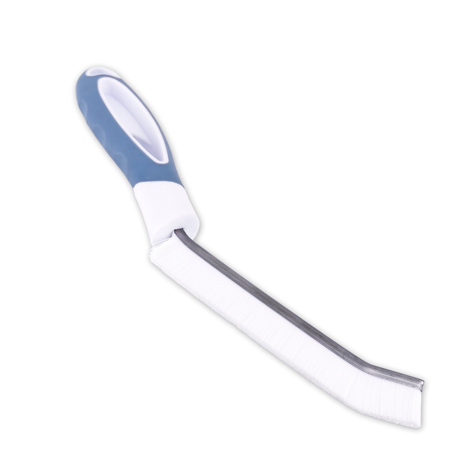 White Corner Brush with a gray handle on a white background