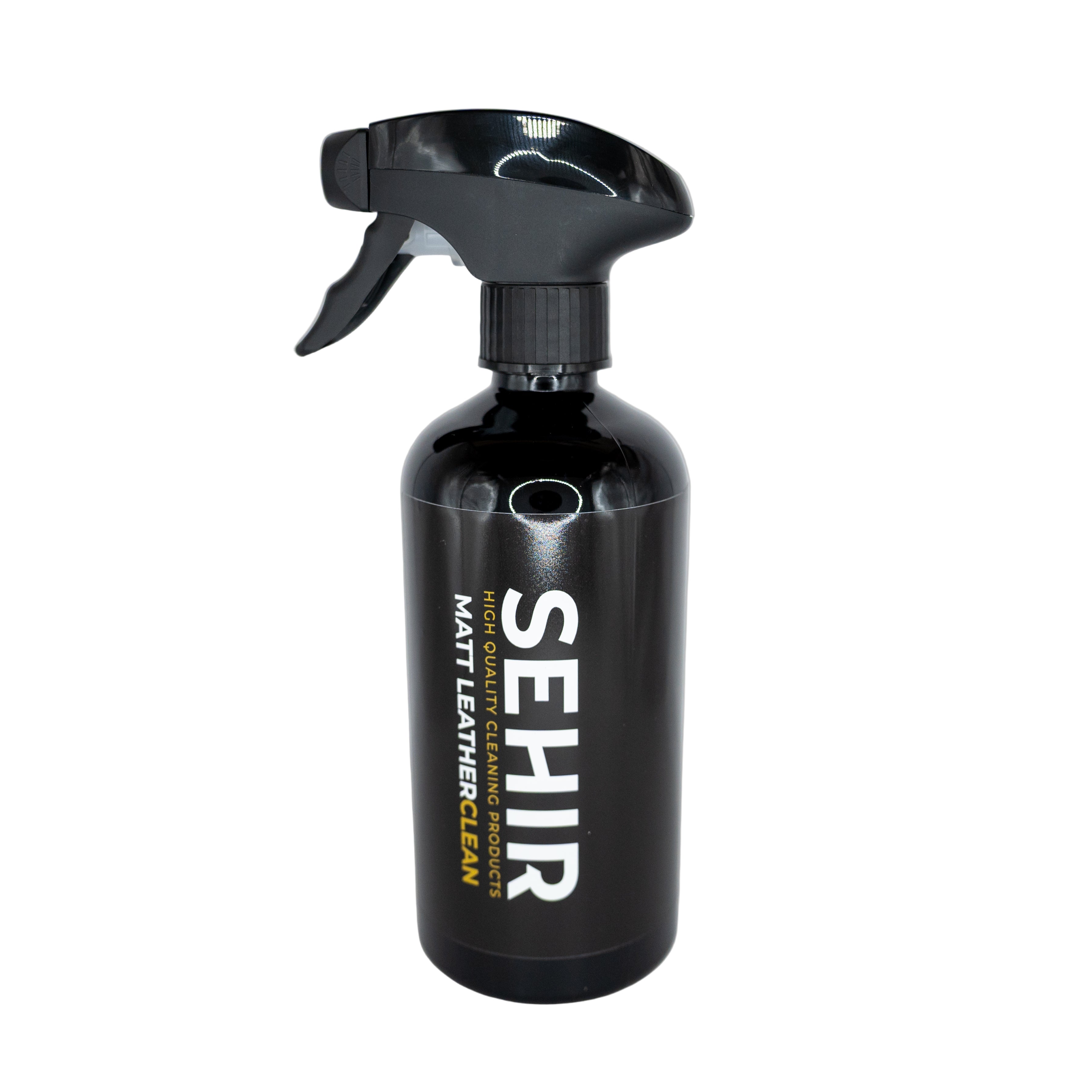Black spray bottle with 'SEHIR' branding on a white background