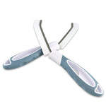 Pair of Corner Brush with gray and white handles on a white background